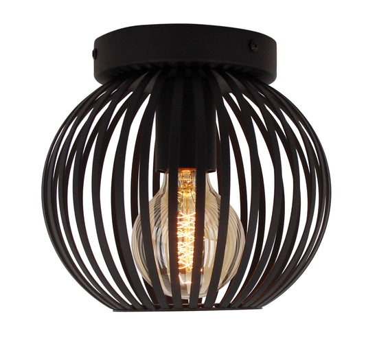 Chericoni Curvato plafondlamp, Ø20 cm, zwart, 1-lichts, modern design, geschikt voor diverse interieurstijlen.