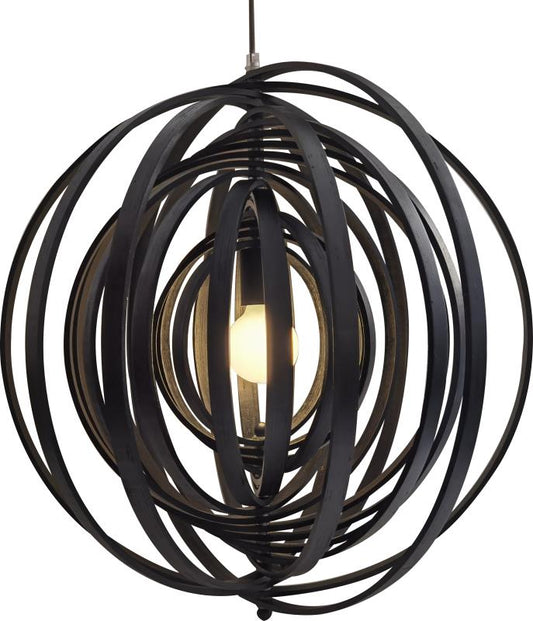 Chericoni Ring hanglamp – 1 lichts – Ø60cm – E27 – Zwart hout