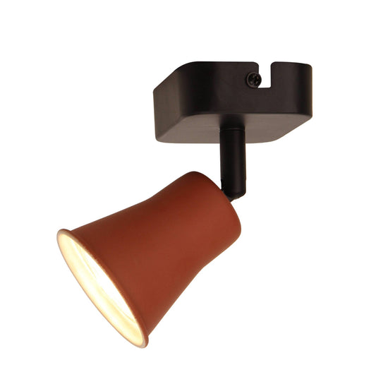 Chericoni Lisa plafondlamp, 1-lichts, H 12 cm, E27 fitting, rood met zwart design voor moderne en sfeervolle verlichting