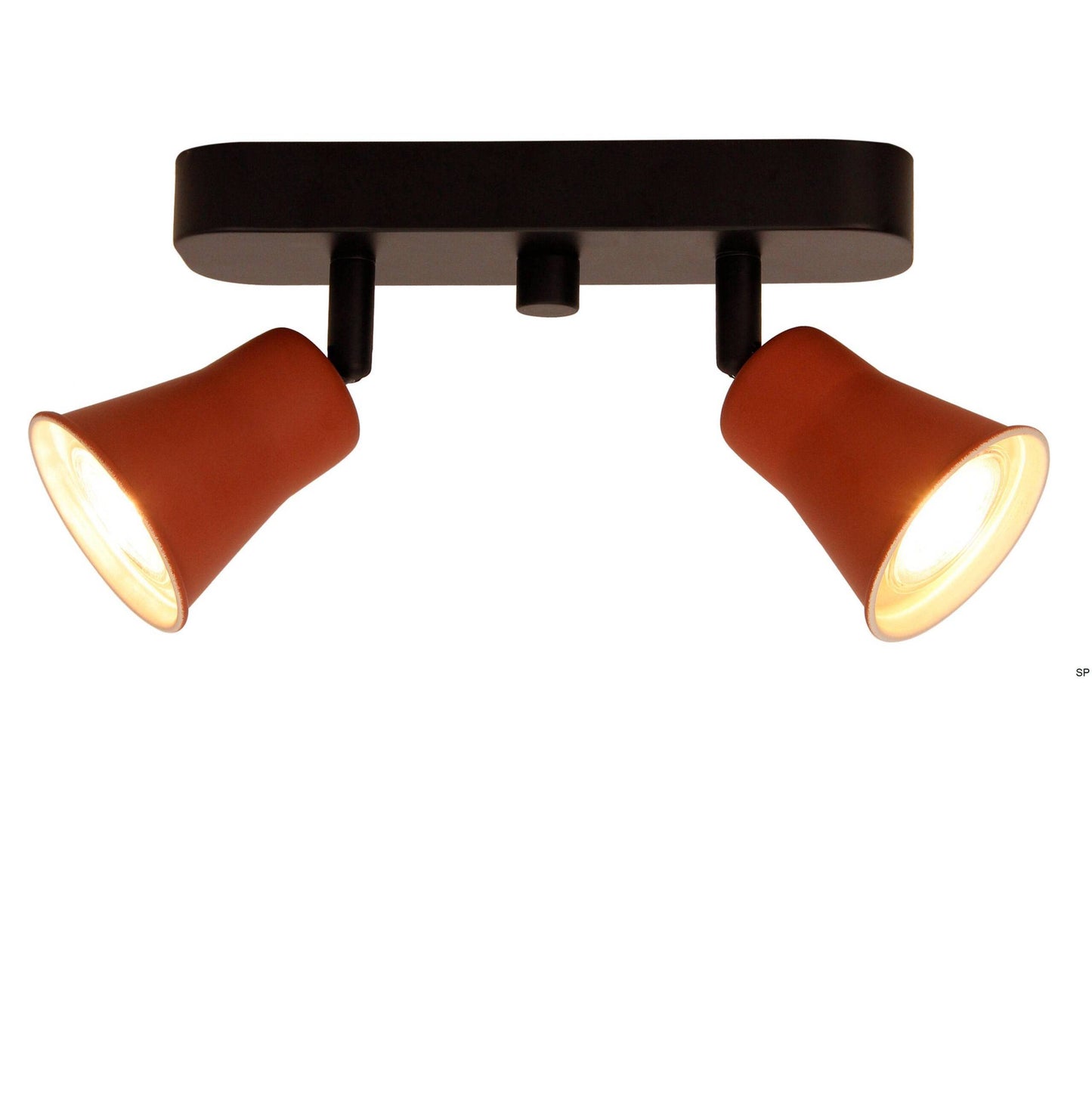 Lisa 2-lichts plafondlamp van Chericoni, E27 fitting, rood met zwart ontwerp, hoogte 12 cm, sfeervolle verlichting.