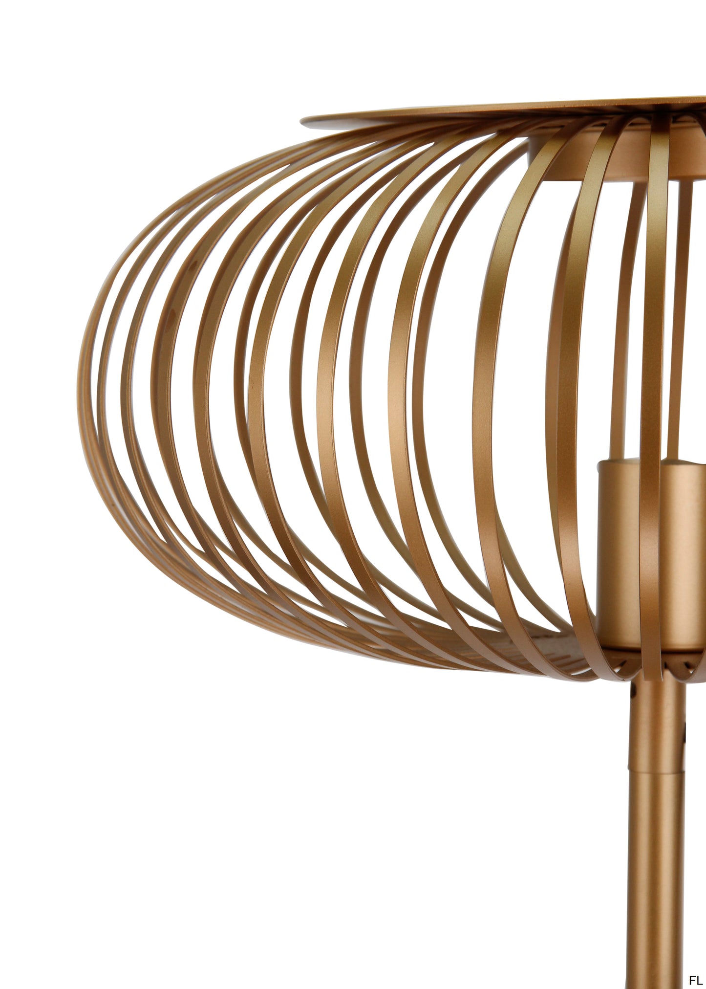 Vloerlamp Chericoni Curvato, goud, Ø40 cm, verstelbare hoogte van 59 tot 143 cm. Modern design voor sfeervolle verlichting