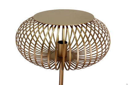 Vloerlamp Chericoni Curvato, goud, Ø40 cm, verstelbare hoogte van 59 tot 143 cm. Modern design voor sfeervolle verlichting