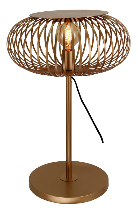 Vloerlamp Chericoni Curvato, goud, Ø40 cm, verstelbare hoogte van 59 tot 143 cm. Modern design voor sfeervolle verlichting