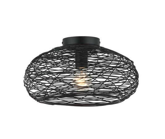 Chericoni Filo Sottile plafondlamp, 1 lichts, Ø34 cm, zwart, gemaakt van duurzaam ijzer en metaal.