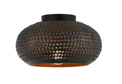 Chericoni Spezia Plafondlamp - 1 lichts - Ø 30cm - Zwart & Goud - Metaal