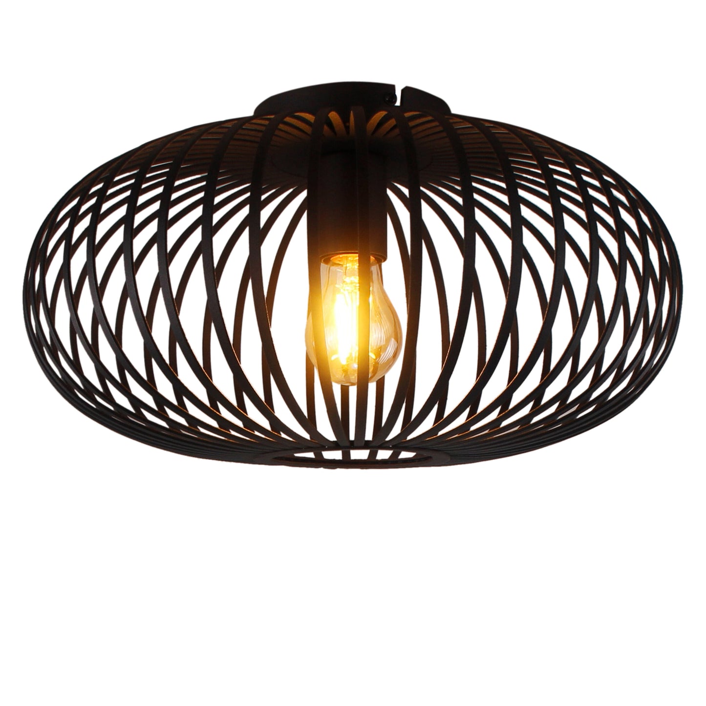 Plafondlamp Chericoni Curvato, zwart, Ø 40cm, 1 lichtpunt, strak en modern design voor stijlvolle interieurverlichting.