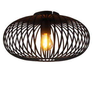 Curvato plafondlamp - 1 lichts - D 40 cm - zwart corrund black